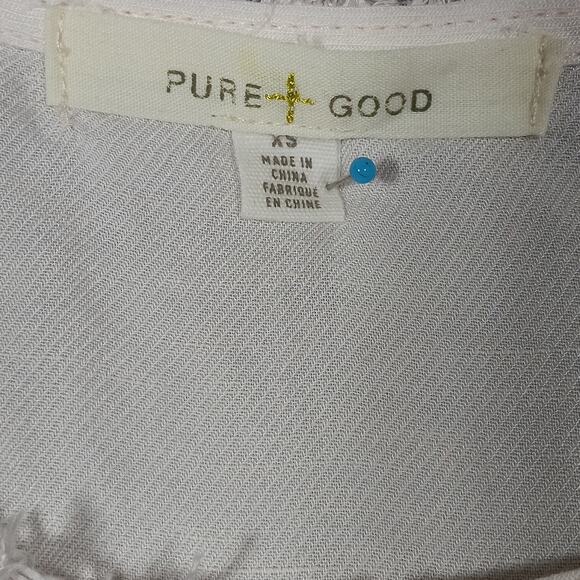 Anthropologie Pure + Good Blouse Size XS Boxy Soft Pale Pink Short Sleeve - Picture 6 of 8